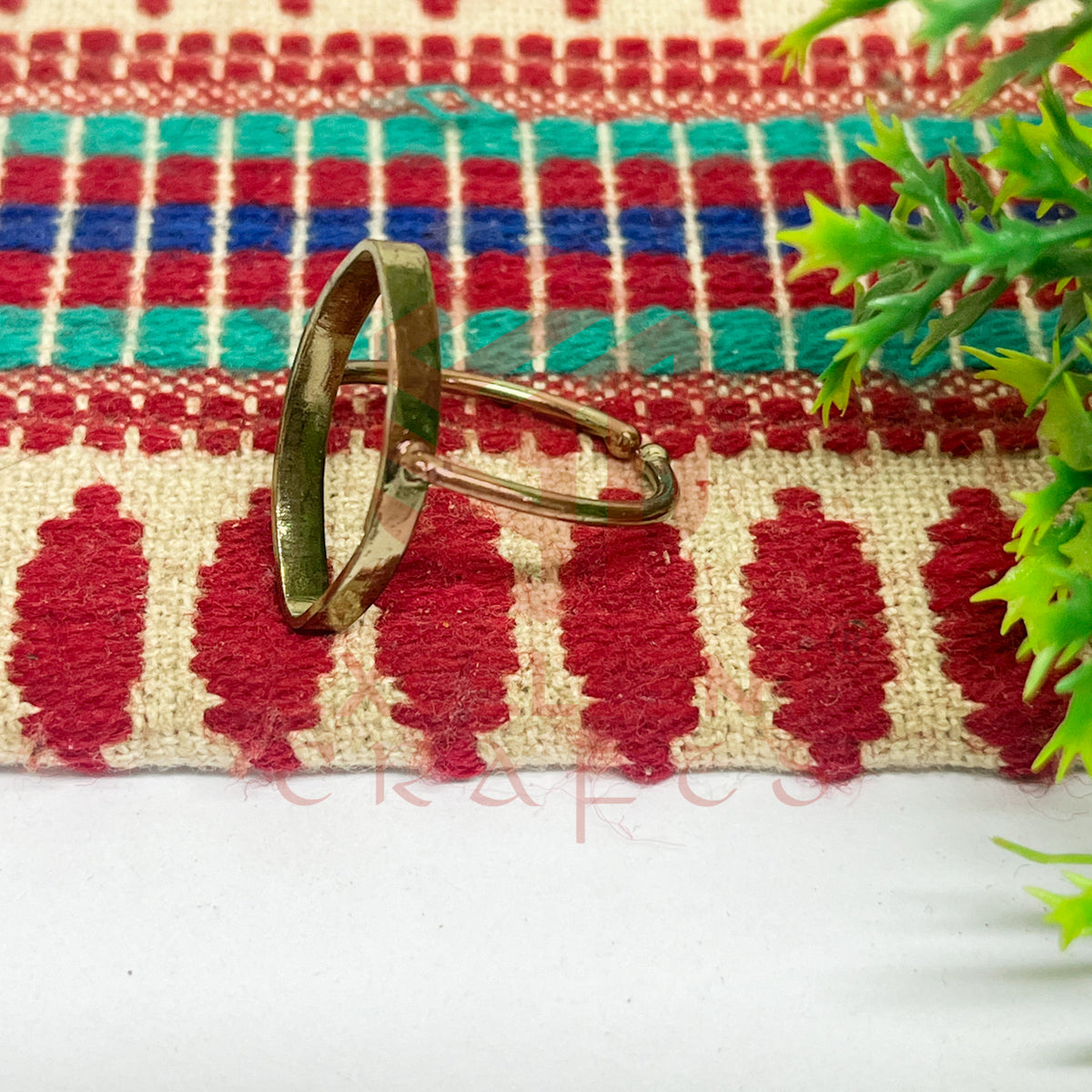 11x22mm Eye Shape Brass Finger Ring