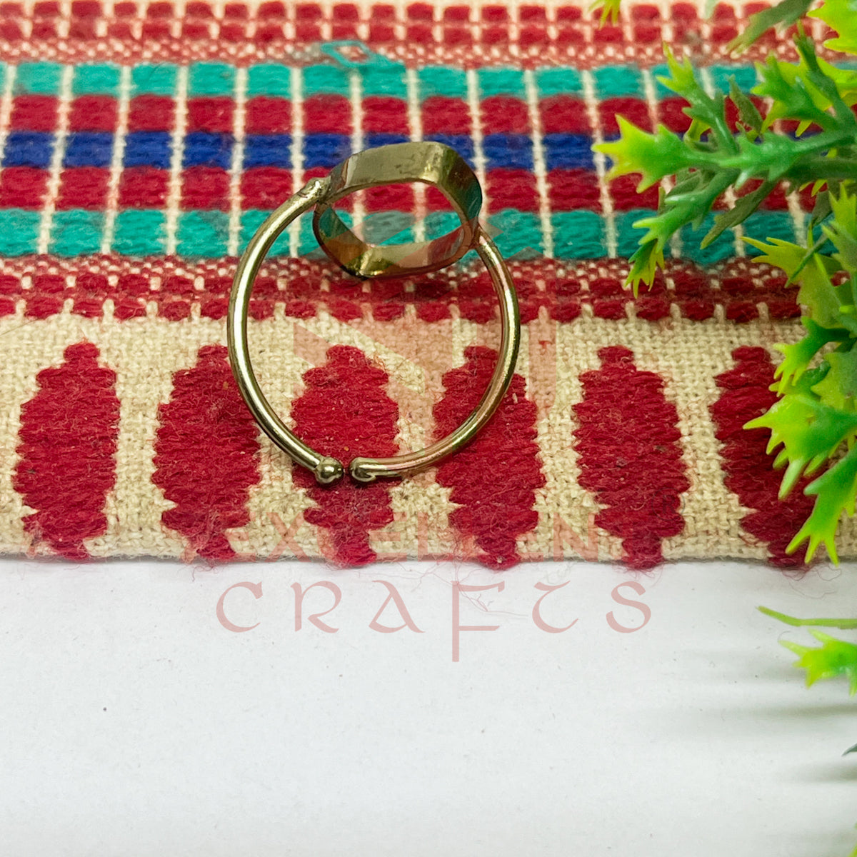 11x22mm Eye Shape Brass Finger Ring