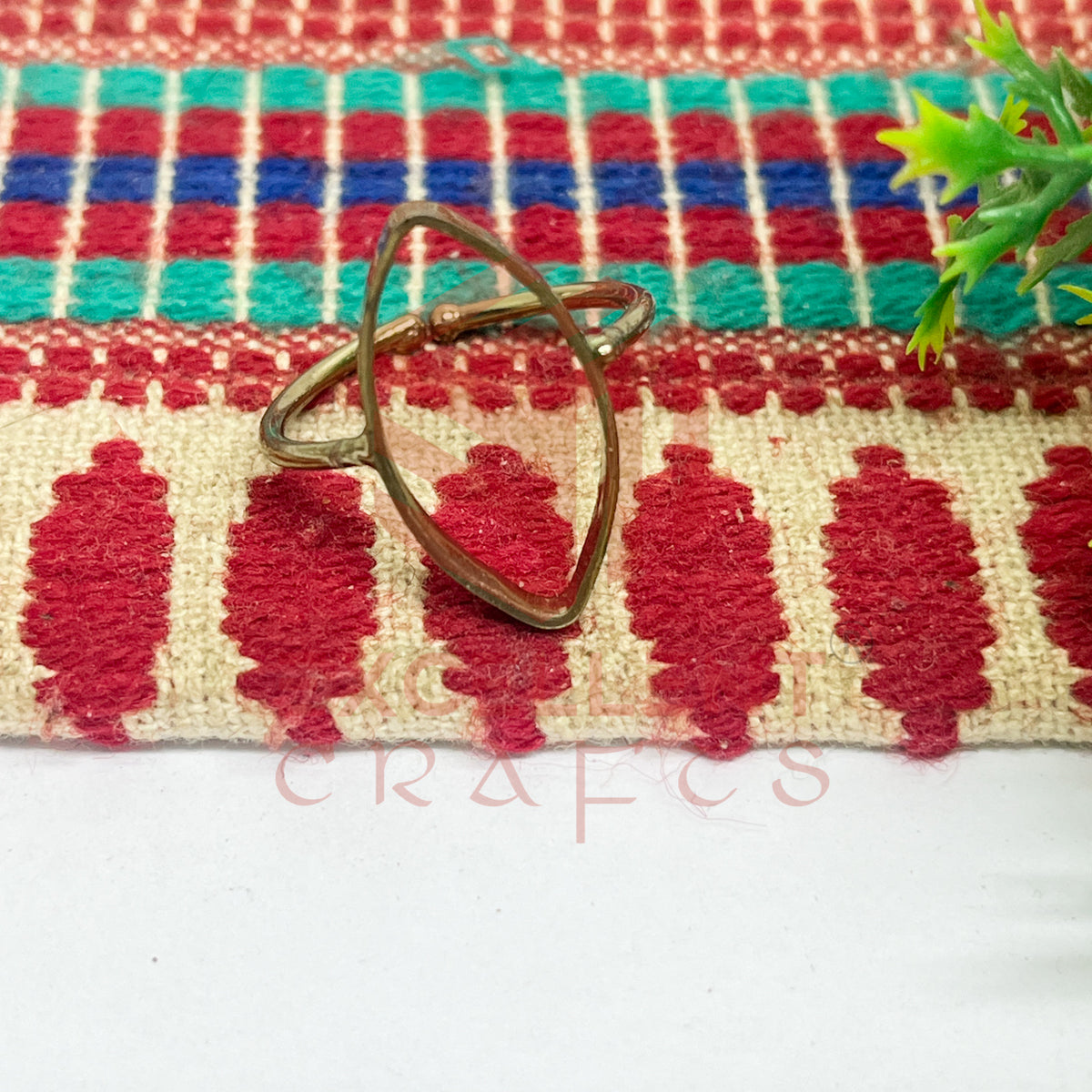 11x22mm Eye Shape Brass Finger Ring