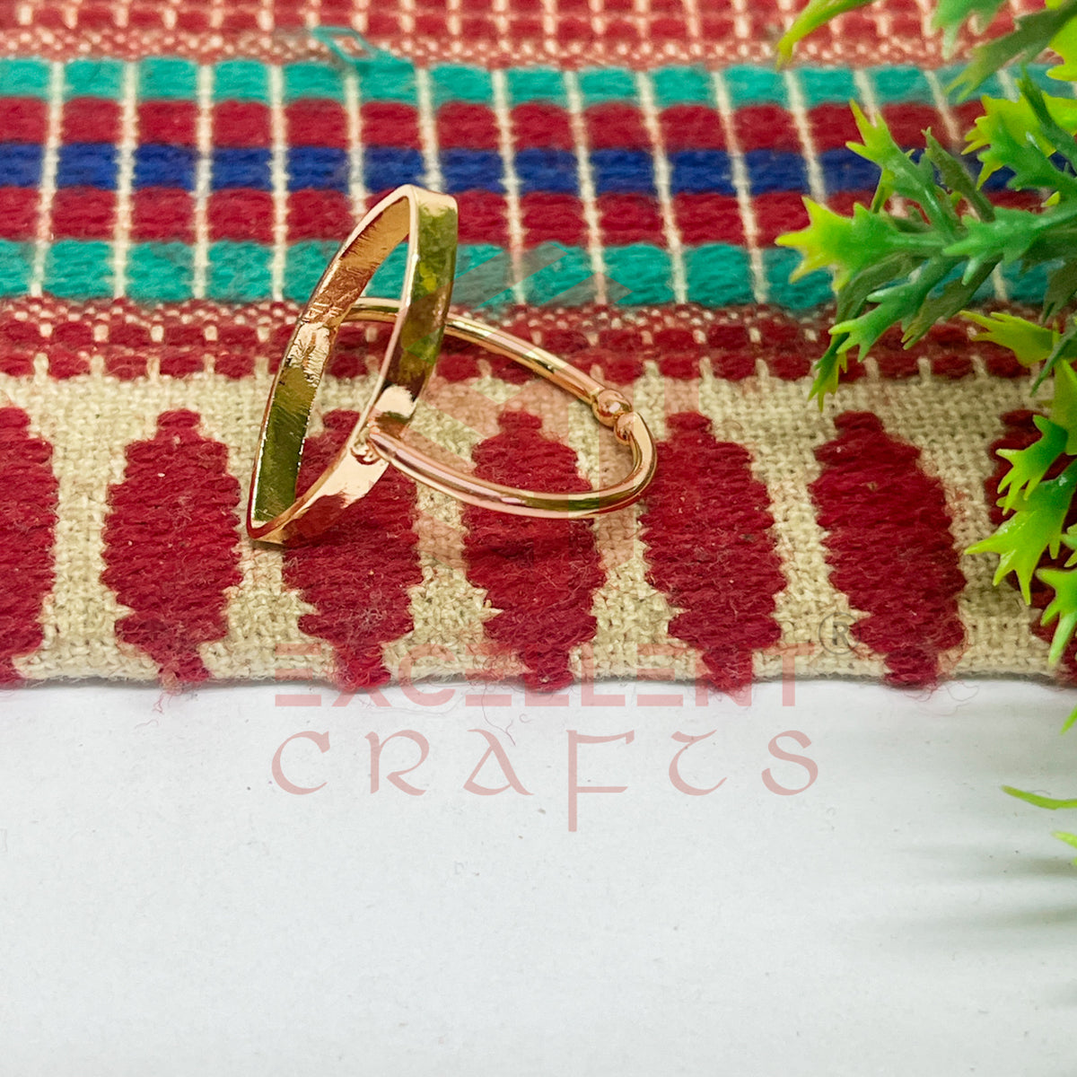 11x22mm Eye Shape Brass Finger Ring