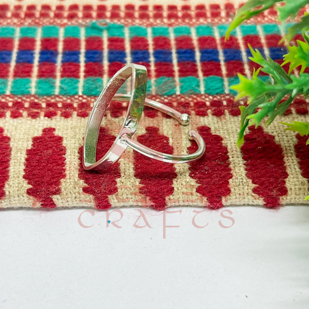11x22mm Eye Shape Brass Finger Ring