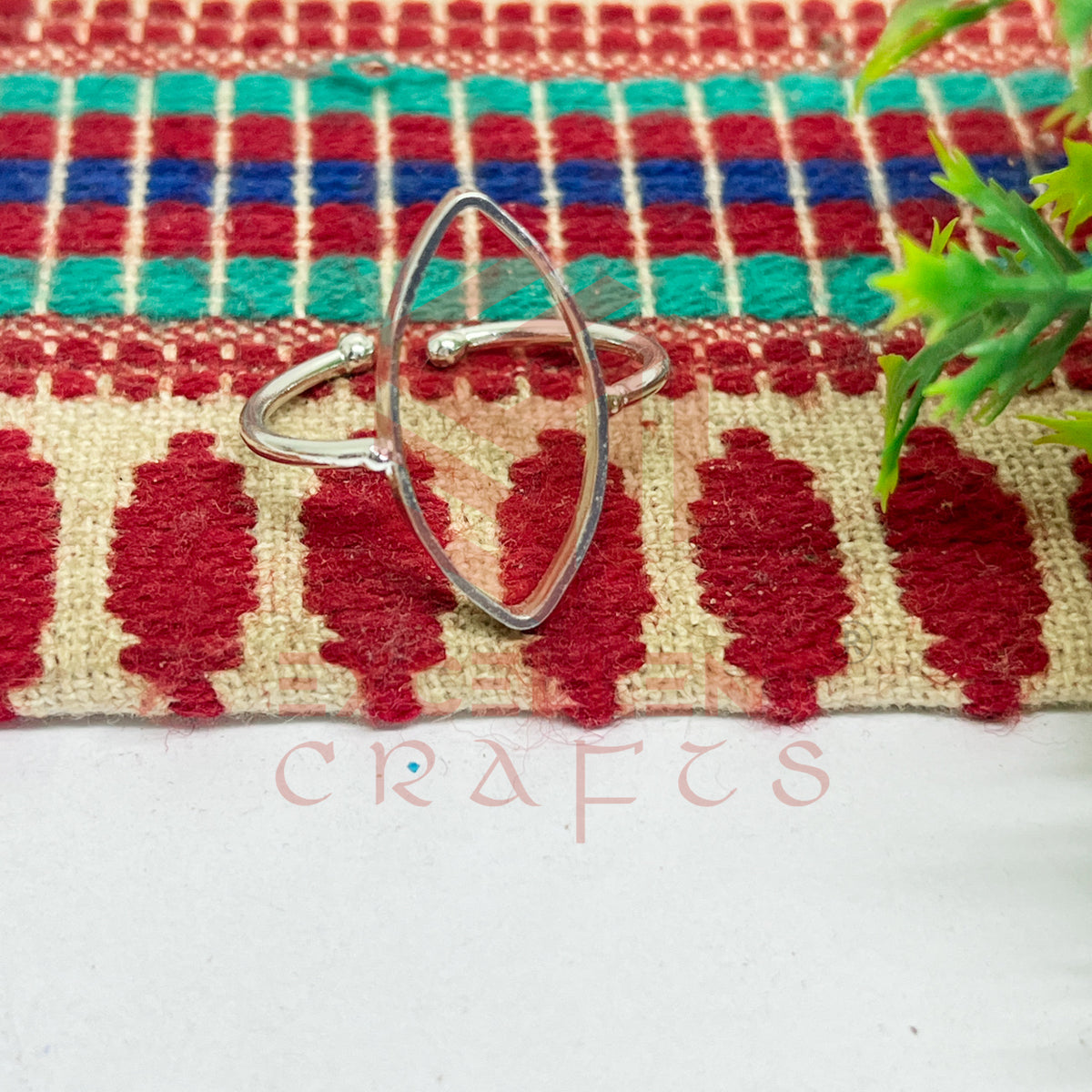 11x22mm Eye Shape Brass Finger Ring