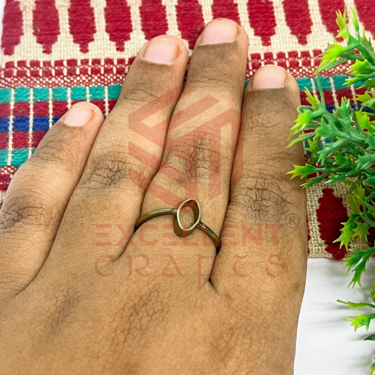 4x9mm Eye Shape Brass Finger Ring
