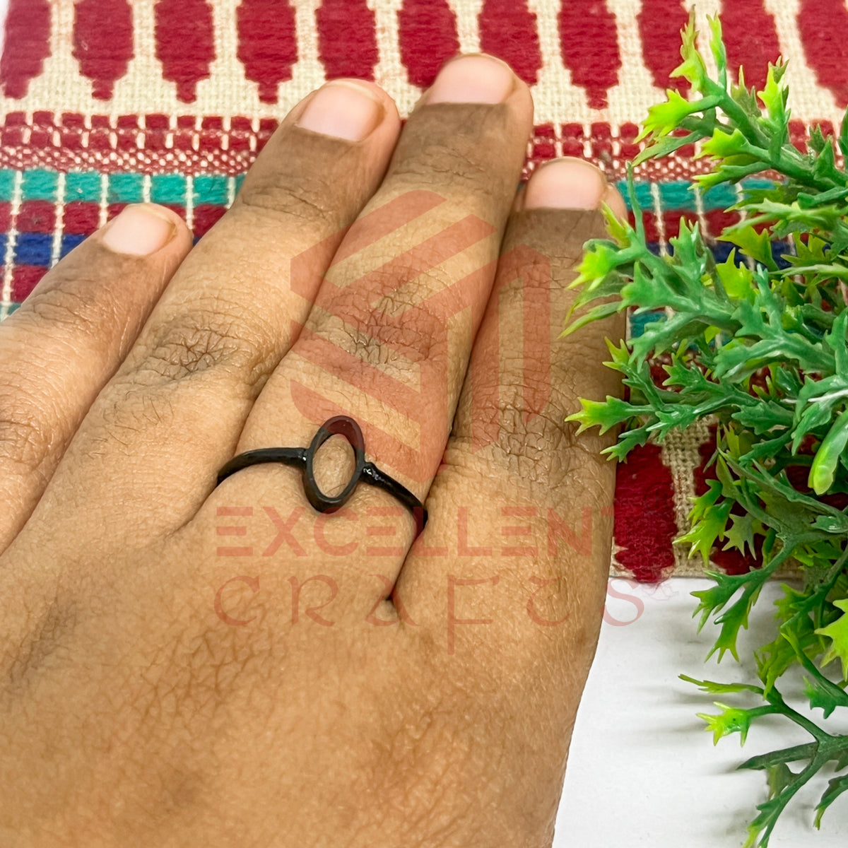 4x9mm Eye Shape Brass Finger Ring