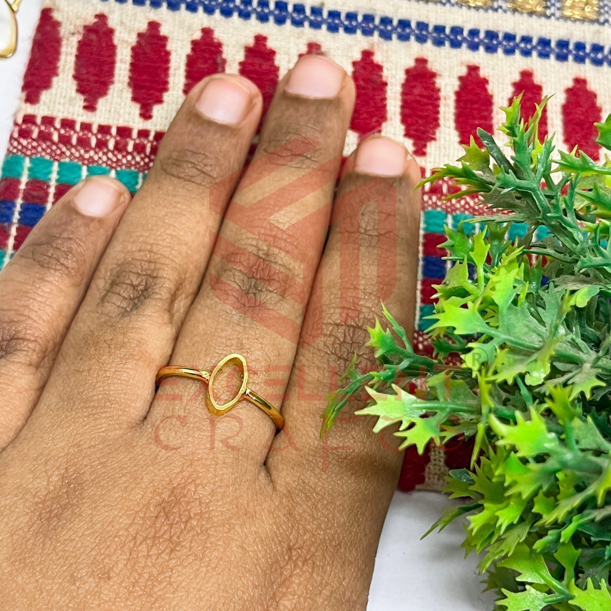 4x9mm Eye Shape Brass Finger Ring