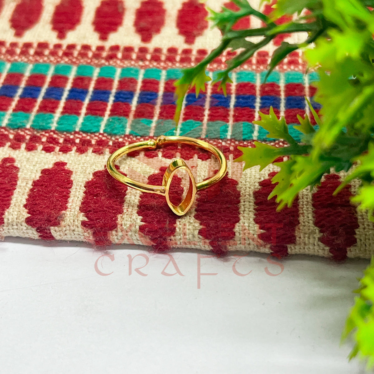 4x9mm Eye Shape Brass Finger Ring