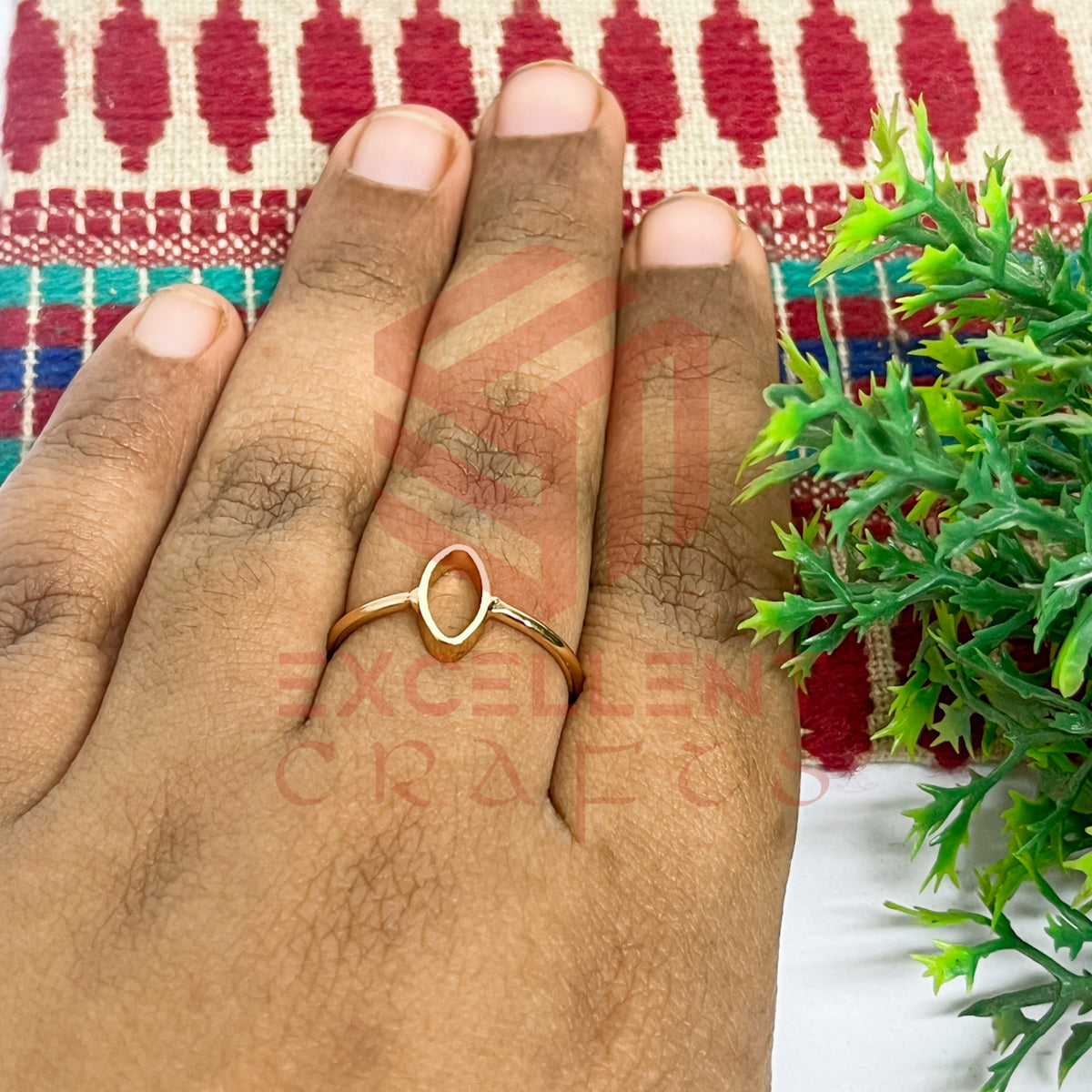 4x9mm Eye Shape Brass Finger Ring