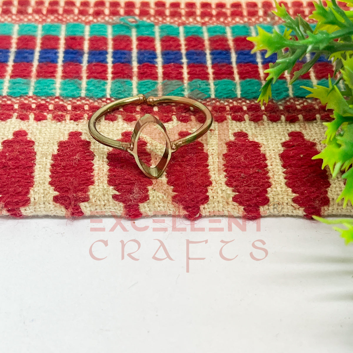 6x12mm Eye Shape Brass Finger Ring