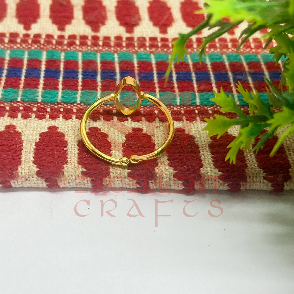 6x12mm Eye Shape Brass Finger Ring