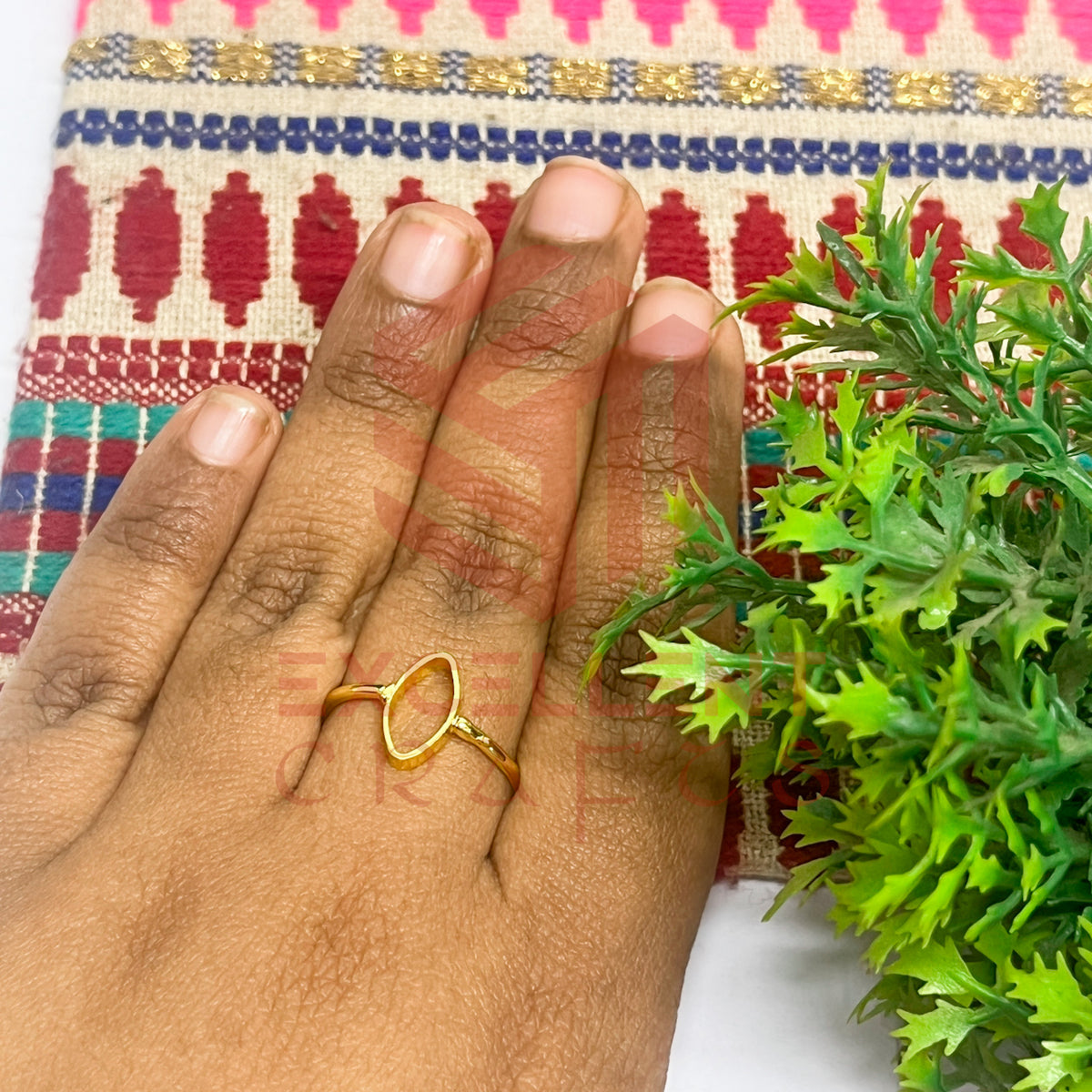 6x12mm Eye Shape Brass Finger Ring