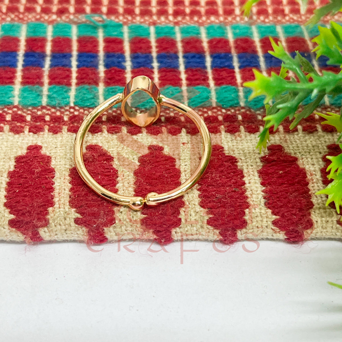 6x12mm Eye Shape Brass Finger Ring