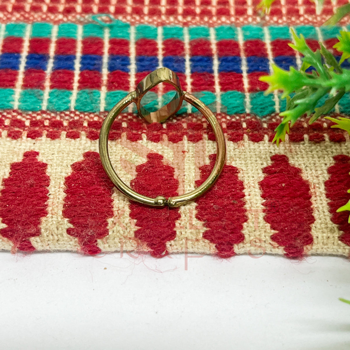 8x15mm Eye Shape Brass Finger Ring