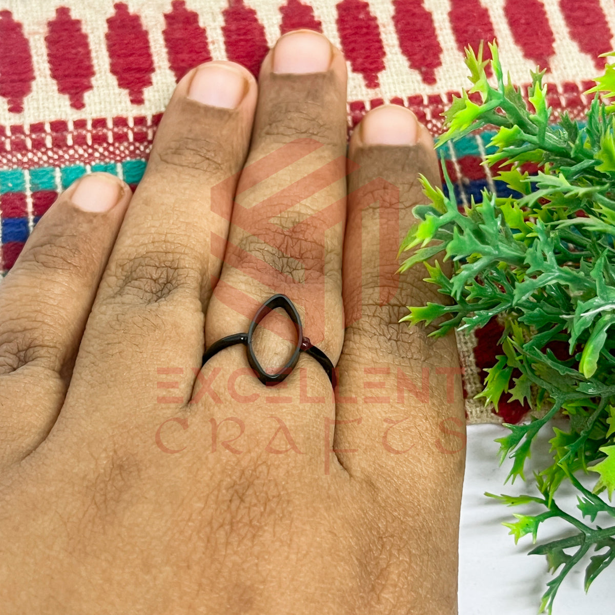 8x15mm Eye Shape Brass Finger Ring