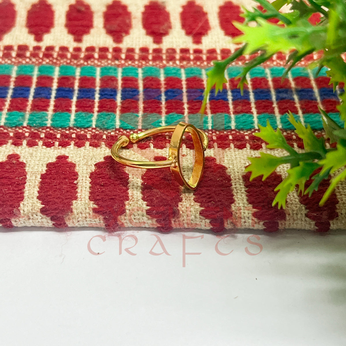 8x15mm Eye Shape Brass Finger Ring