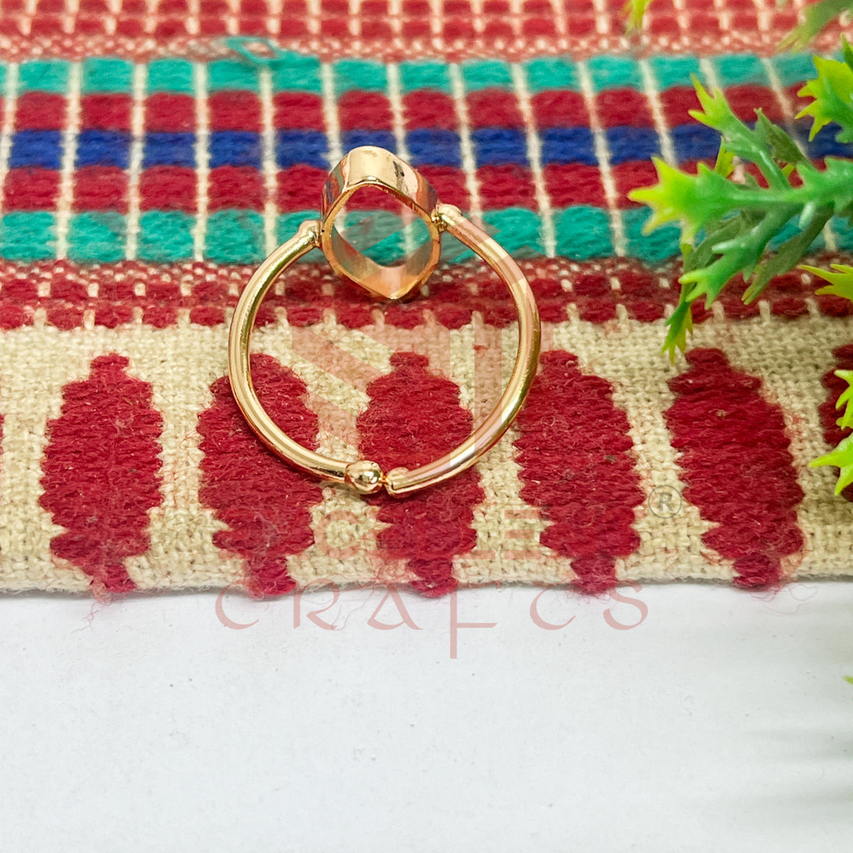 8x15mm Eye Shape Brass Finger Ring