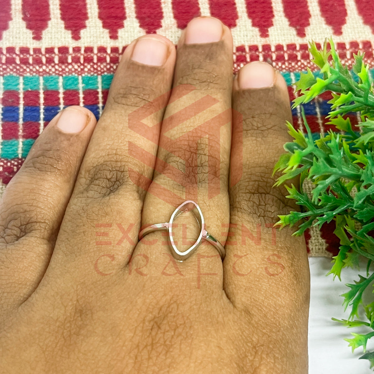 8x15mm Eye Shape Brass Finger Ring