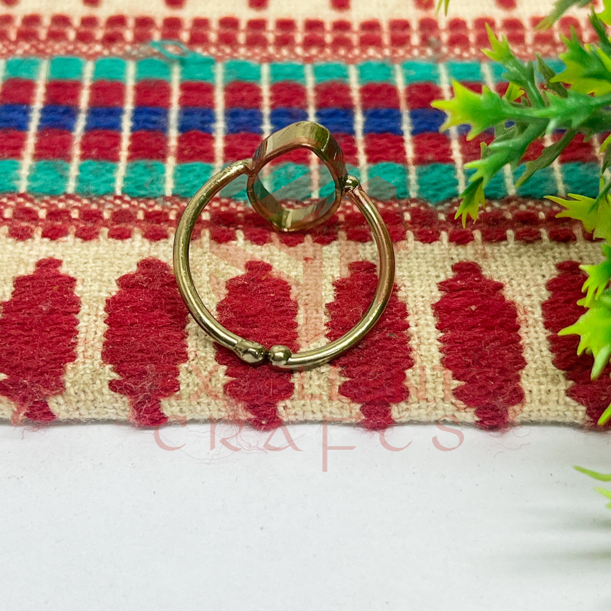 9x17mm Eye Shape Brass Finger Ring