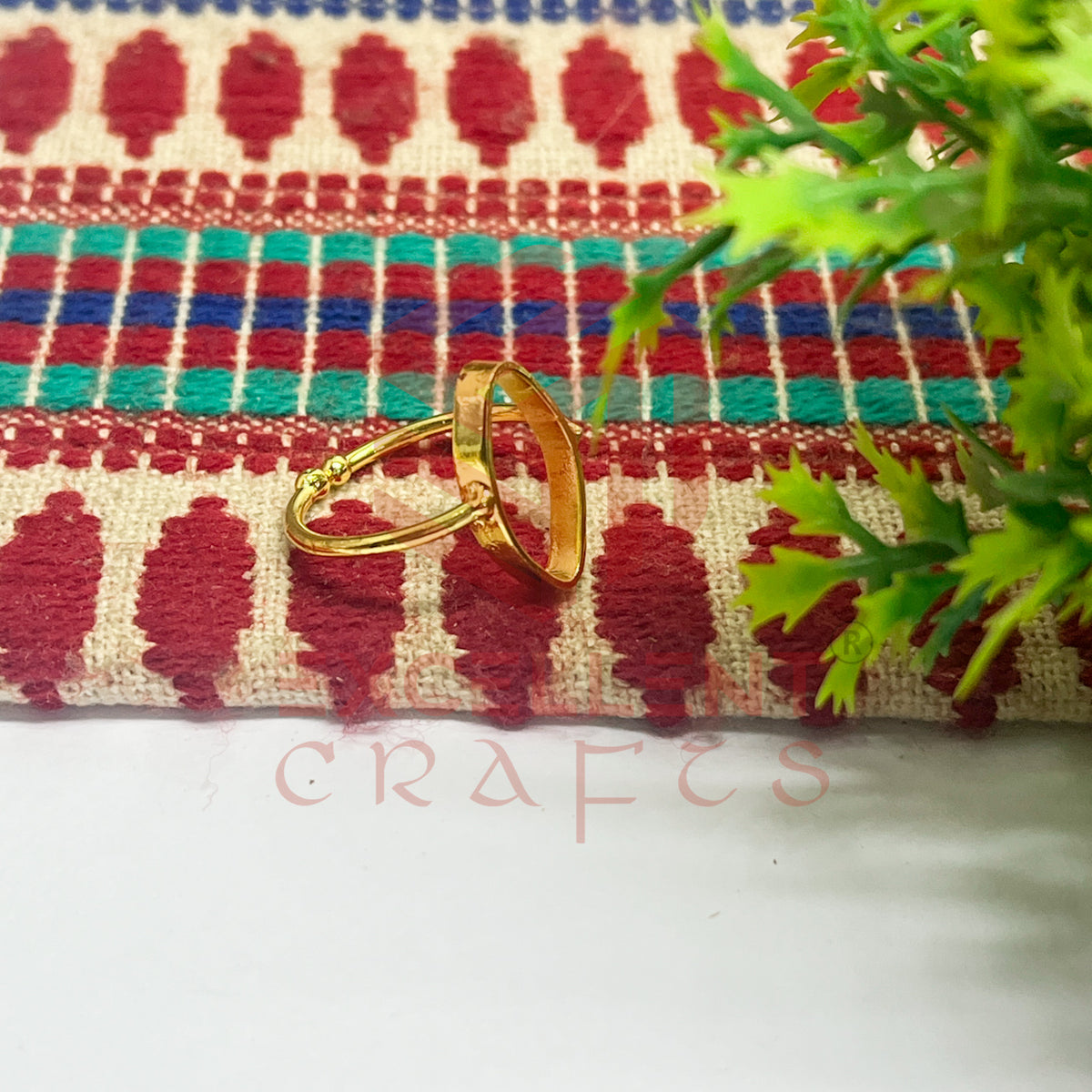 9x17mm Eye Shape Brass Finger Ring