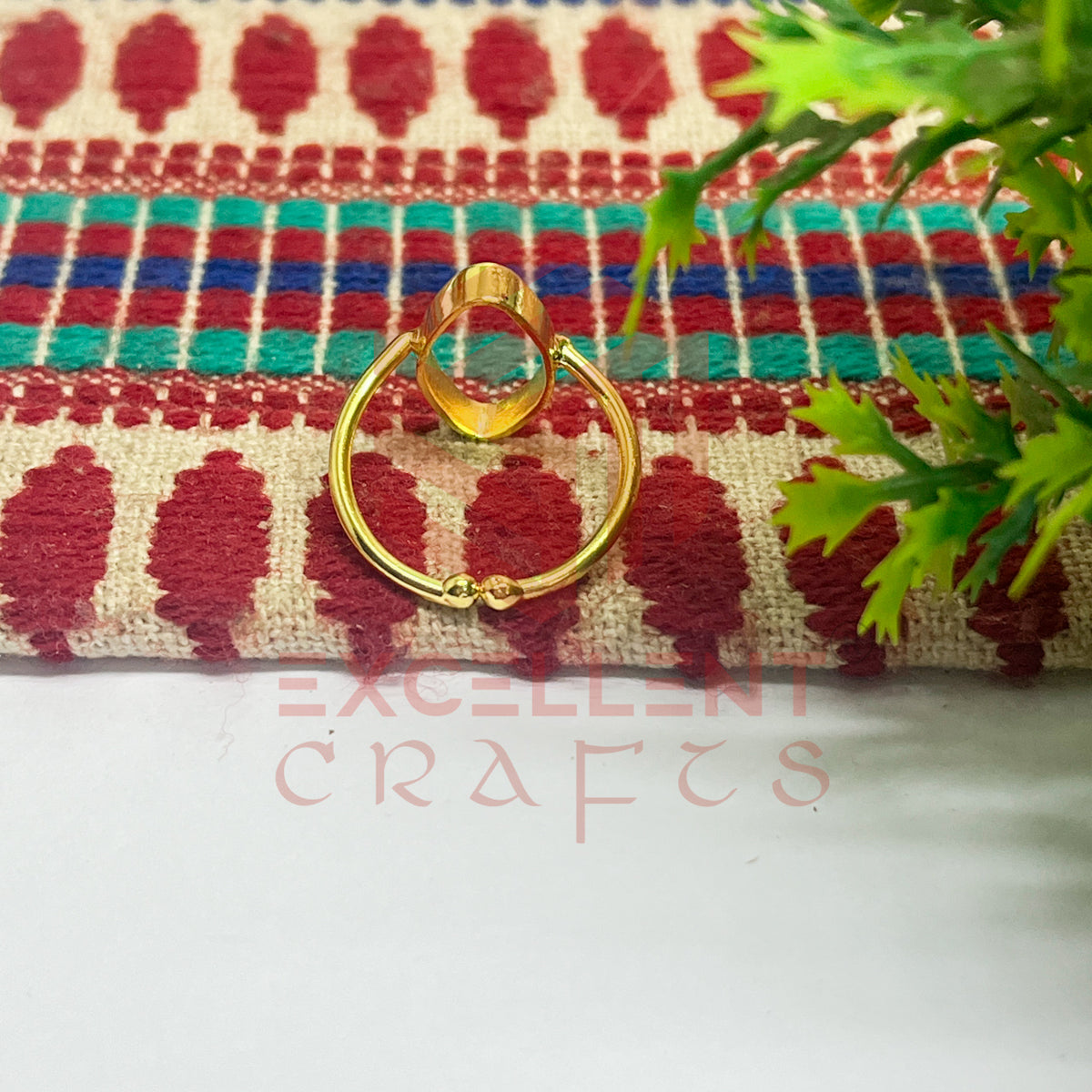 9x17mm Eye Shape Brass Finger Ring