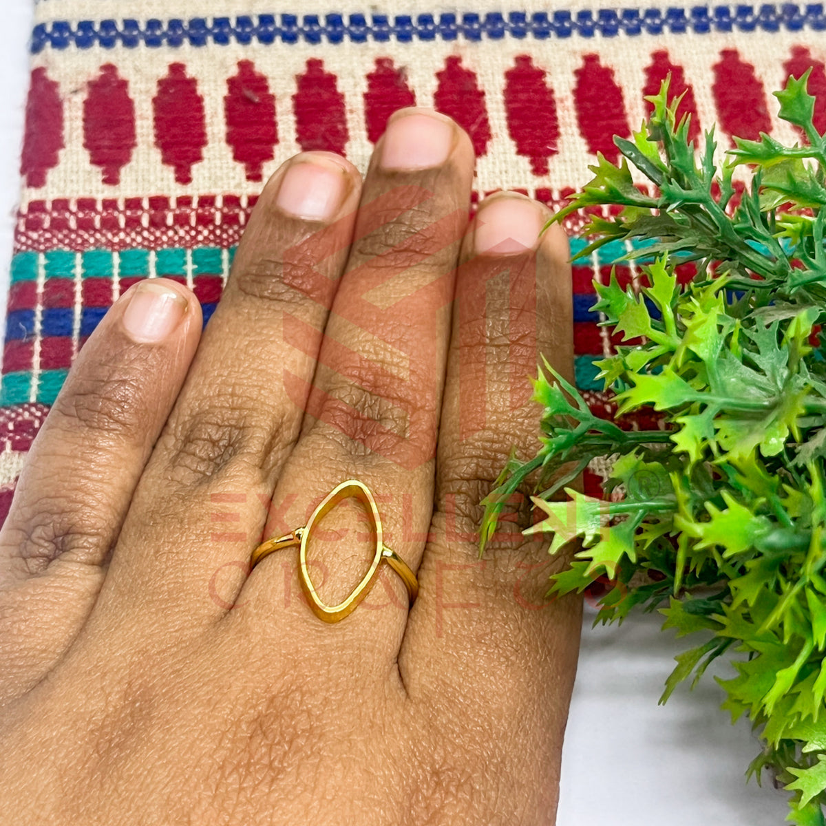 9x17mm Eye Shape Brass Finger Ring