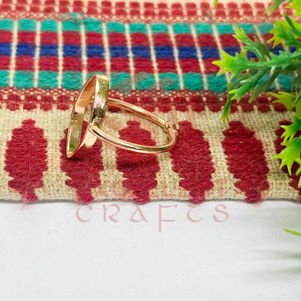 9x17mm Eye Shape Brass Finger Ring