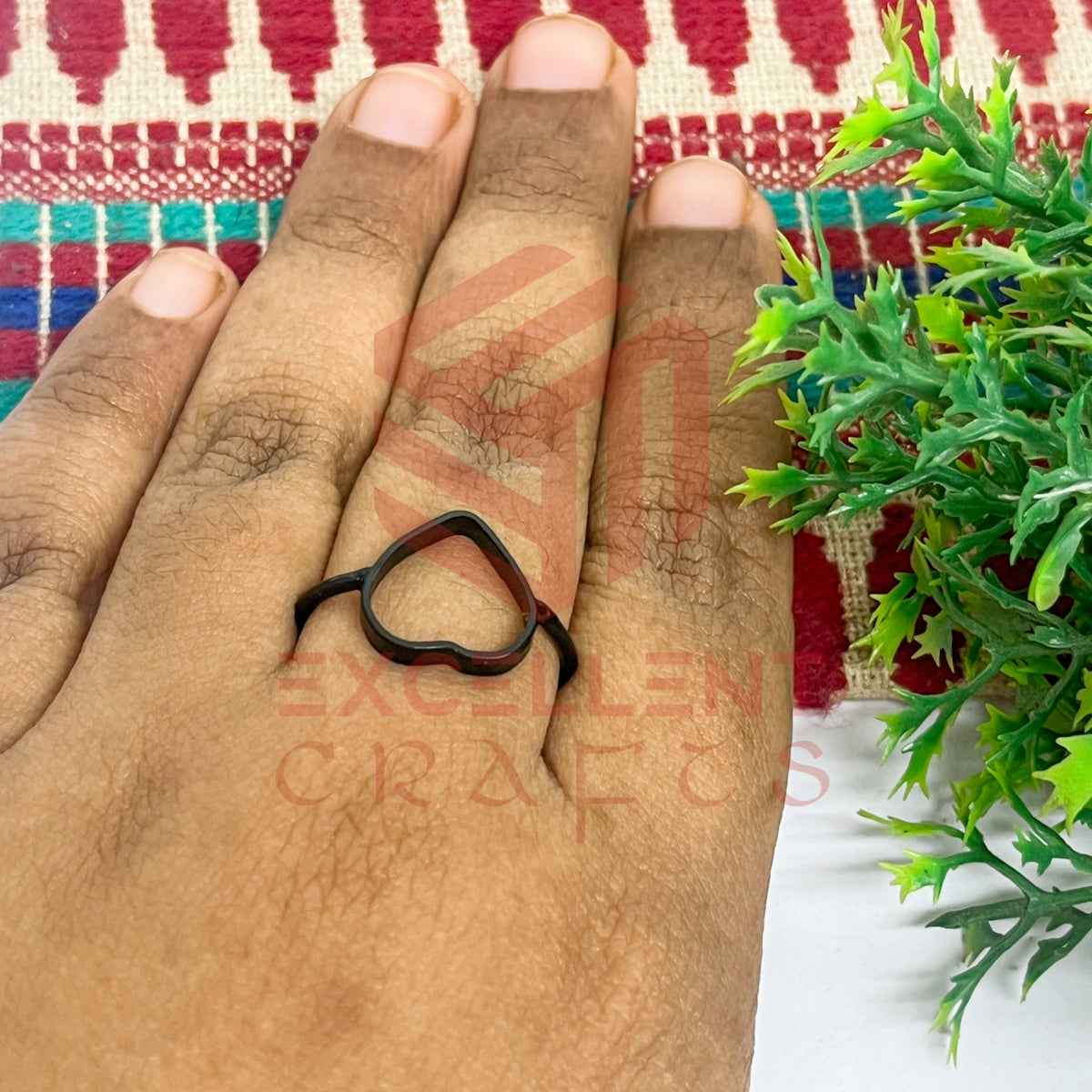 10mm Heart Brass Finger Ring