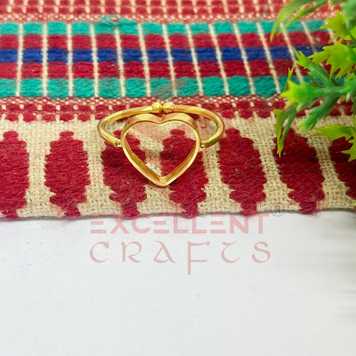 10mm Heart Brass Finger Ring