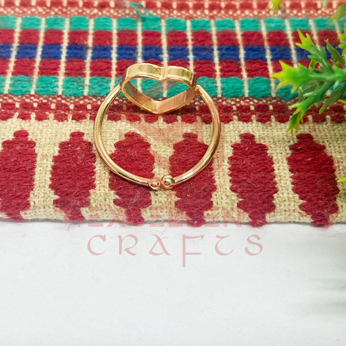 10mm Heart Brass Finger Ring