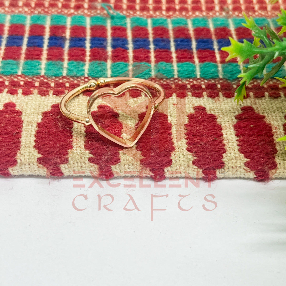 10mm Heart Brass Finger Ring