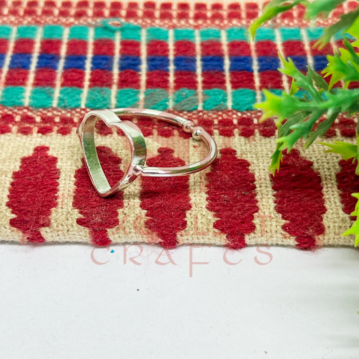 10mm Heart Brass Finger Ring