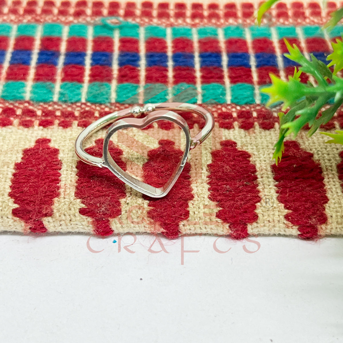 10mm Heart Brass Finger Ring