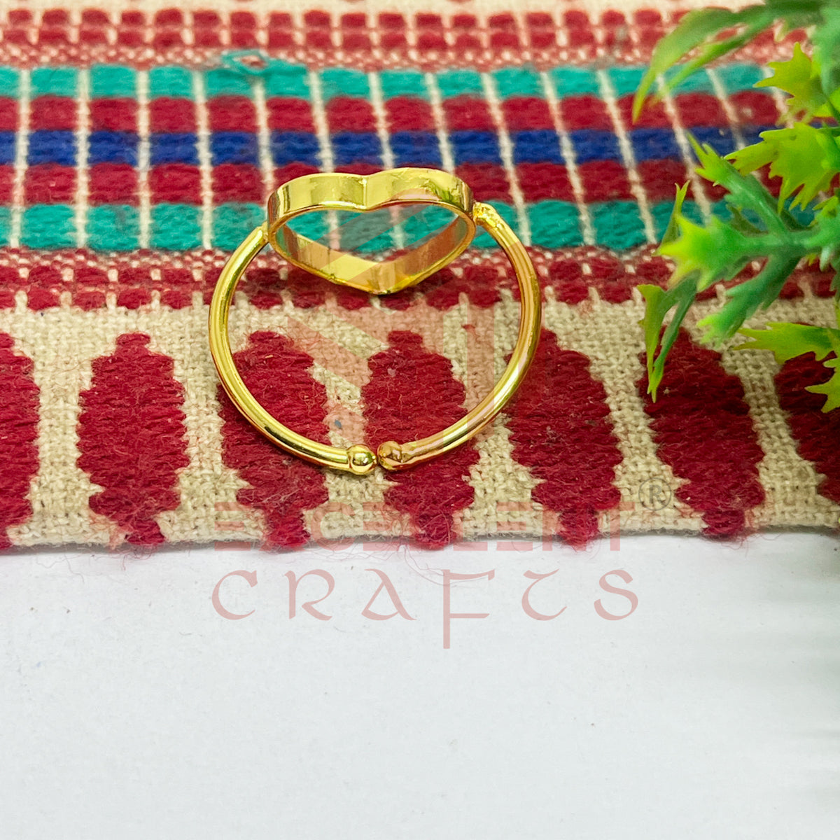 12mm Heart Brass Finger Ring