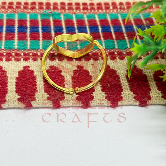 12mm Heart Brass Finger Ring