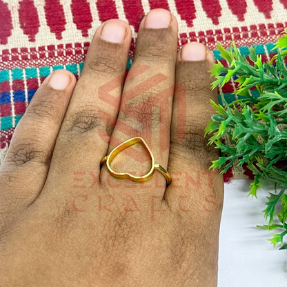 12mm Heart Brass Finger Ring