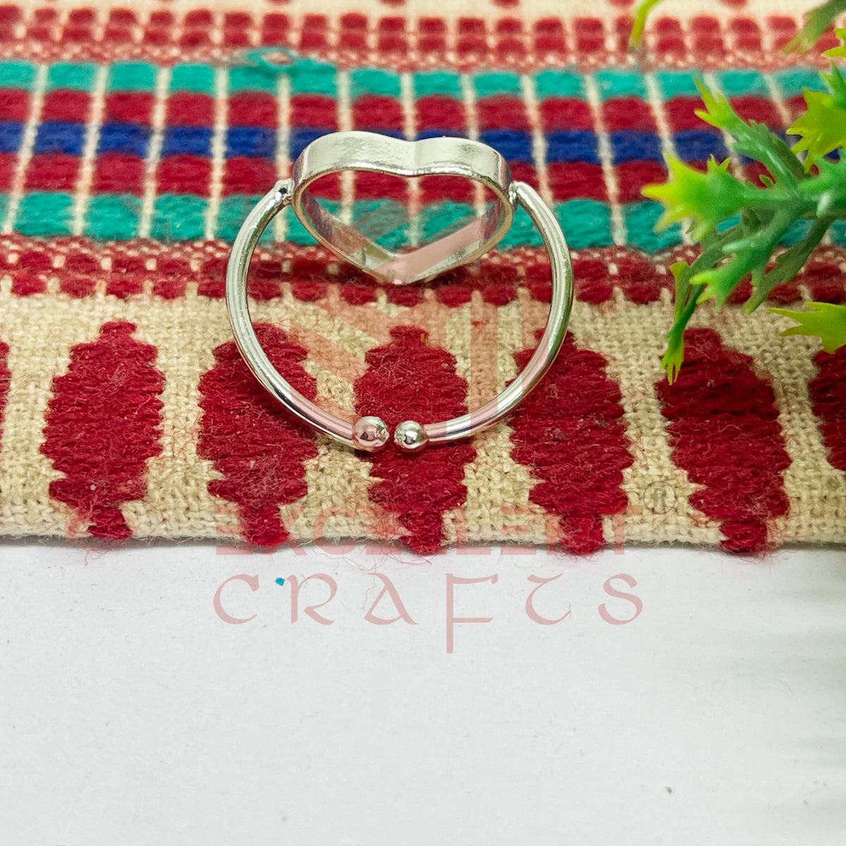 12mm Heart Brass Finger Ring