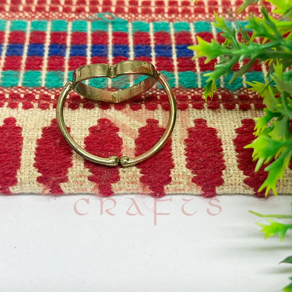 14mm Heart Brass Finger Ring