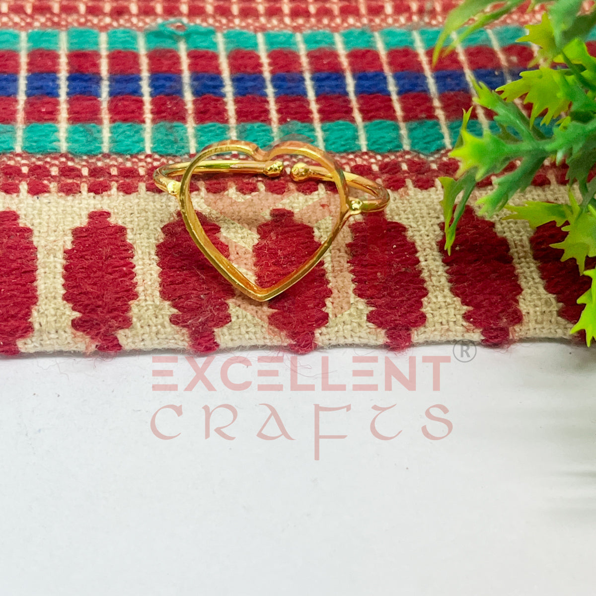 14mm Heart Brass Finger Ring