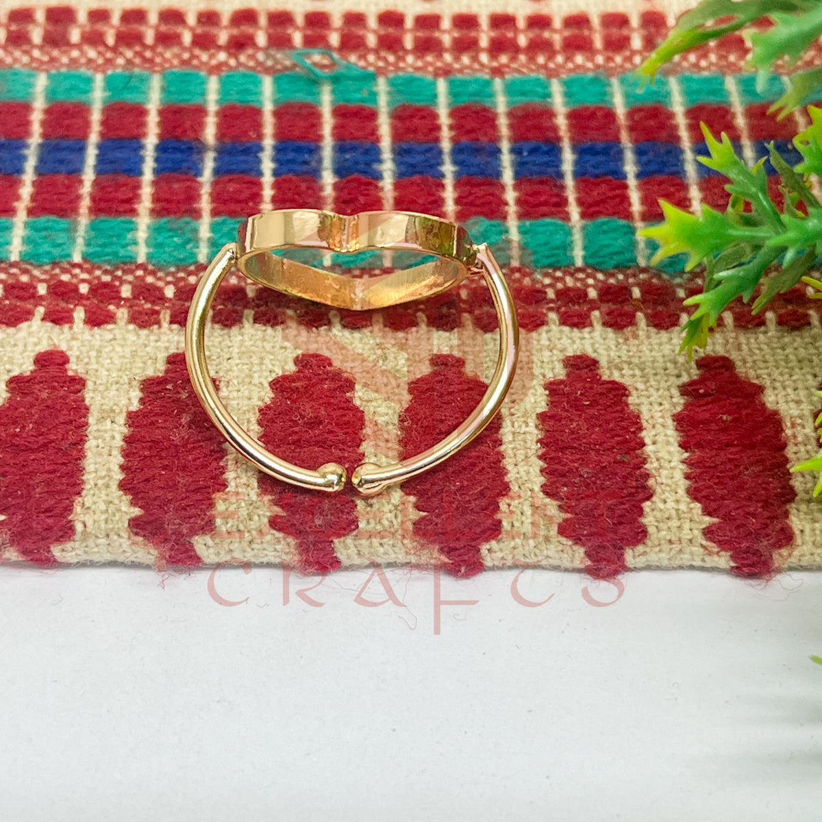 14mm Heart Brass Finger Ring