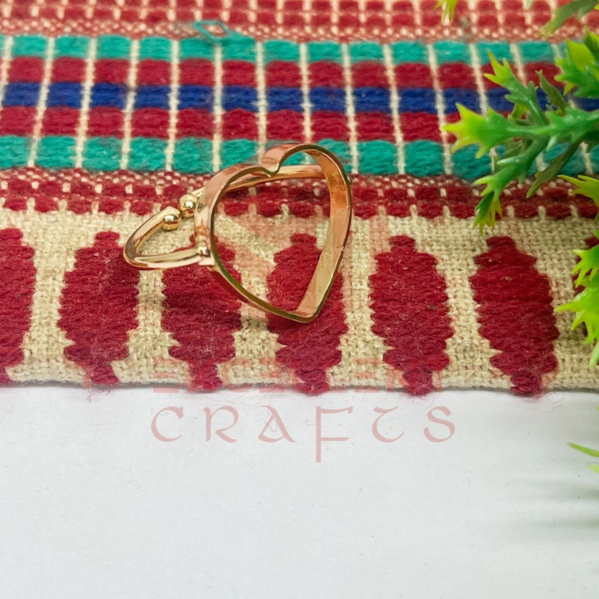 14mm Heart Brass Finger Ring