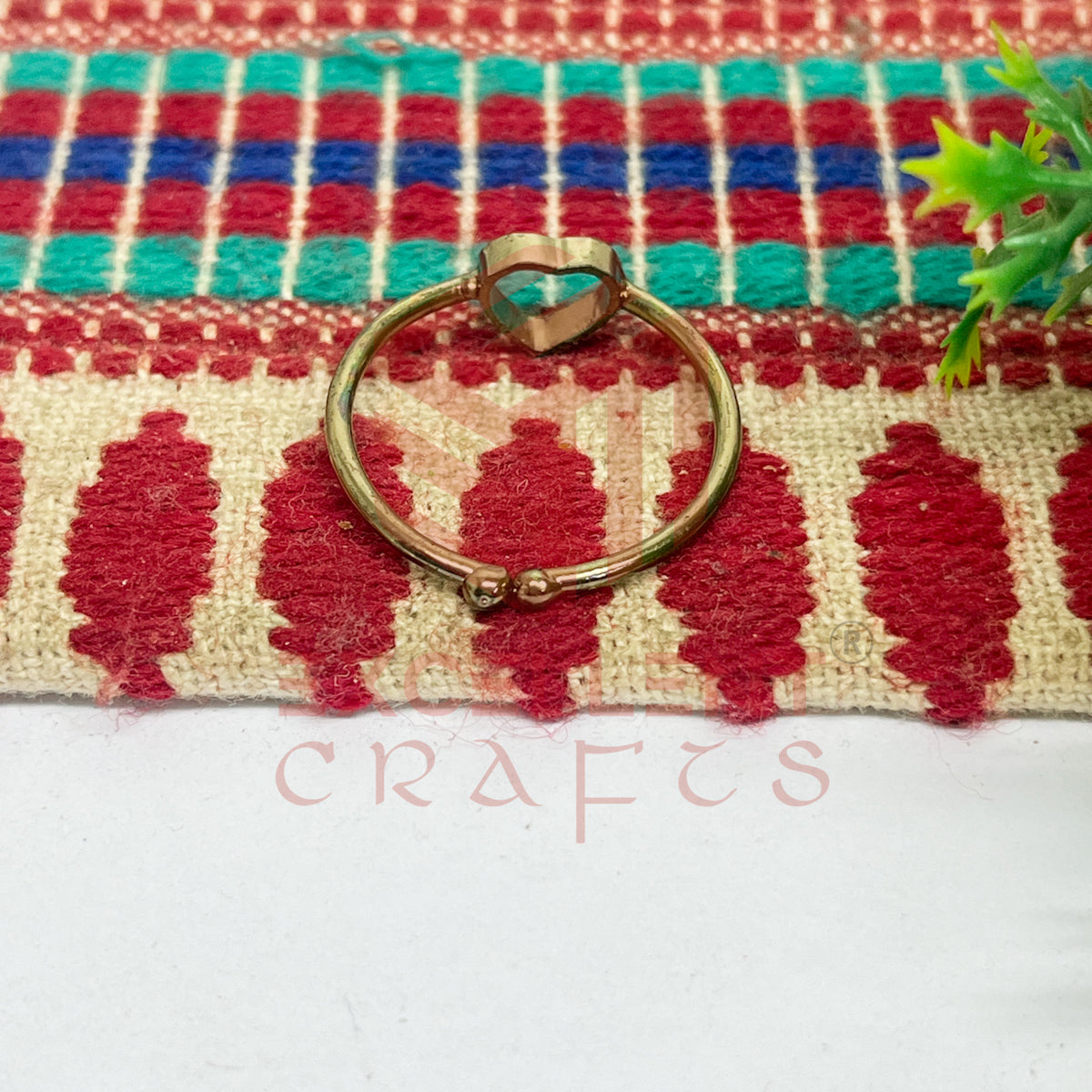 4mm Heart Brass Finger Ring