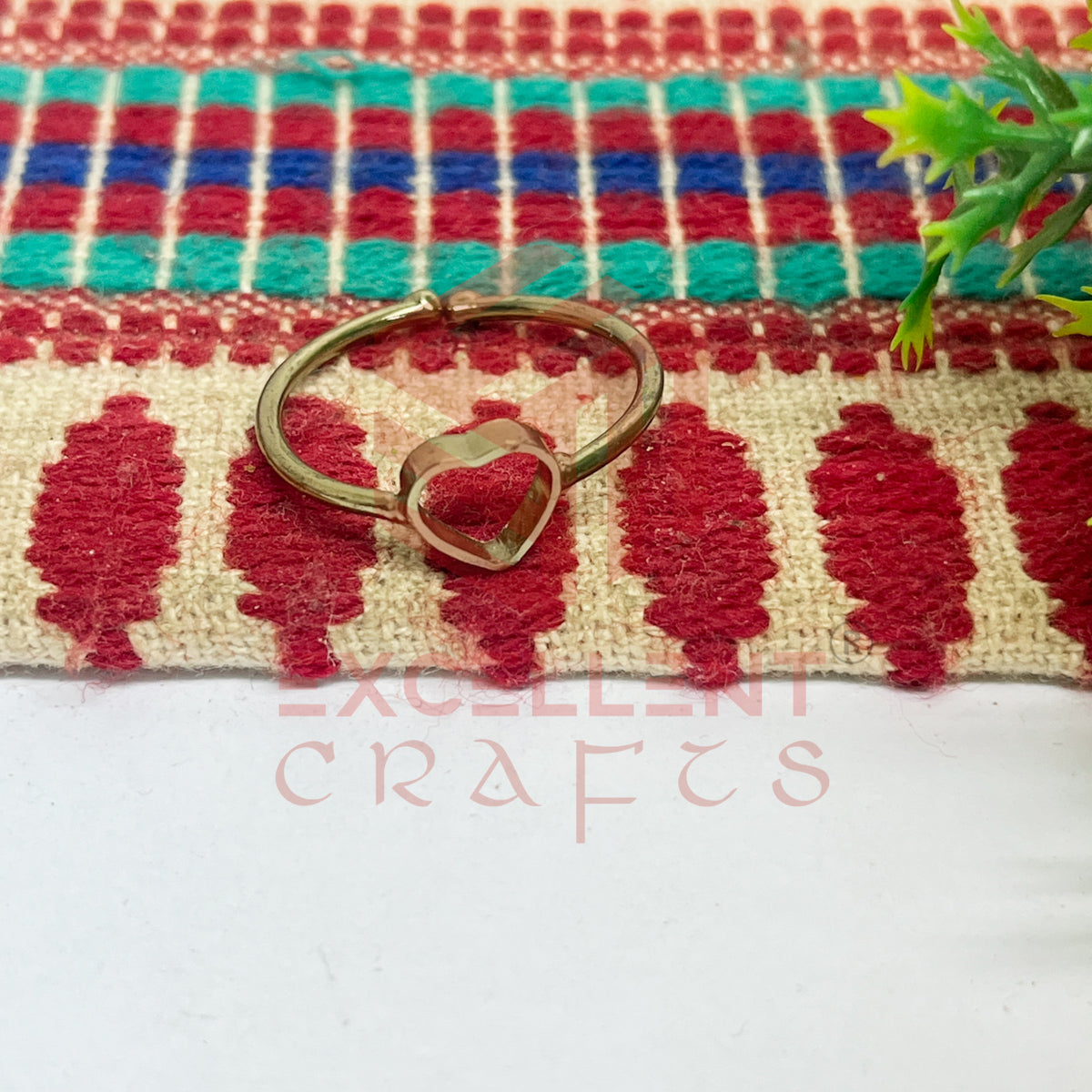 4mm Heart Brass Finger Ring