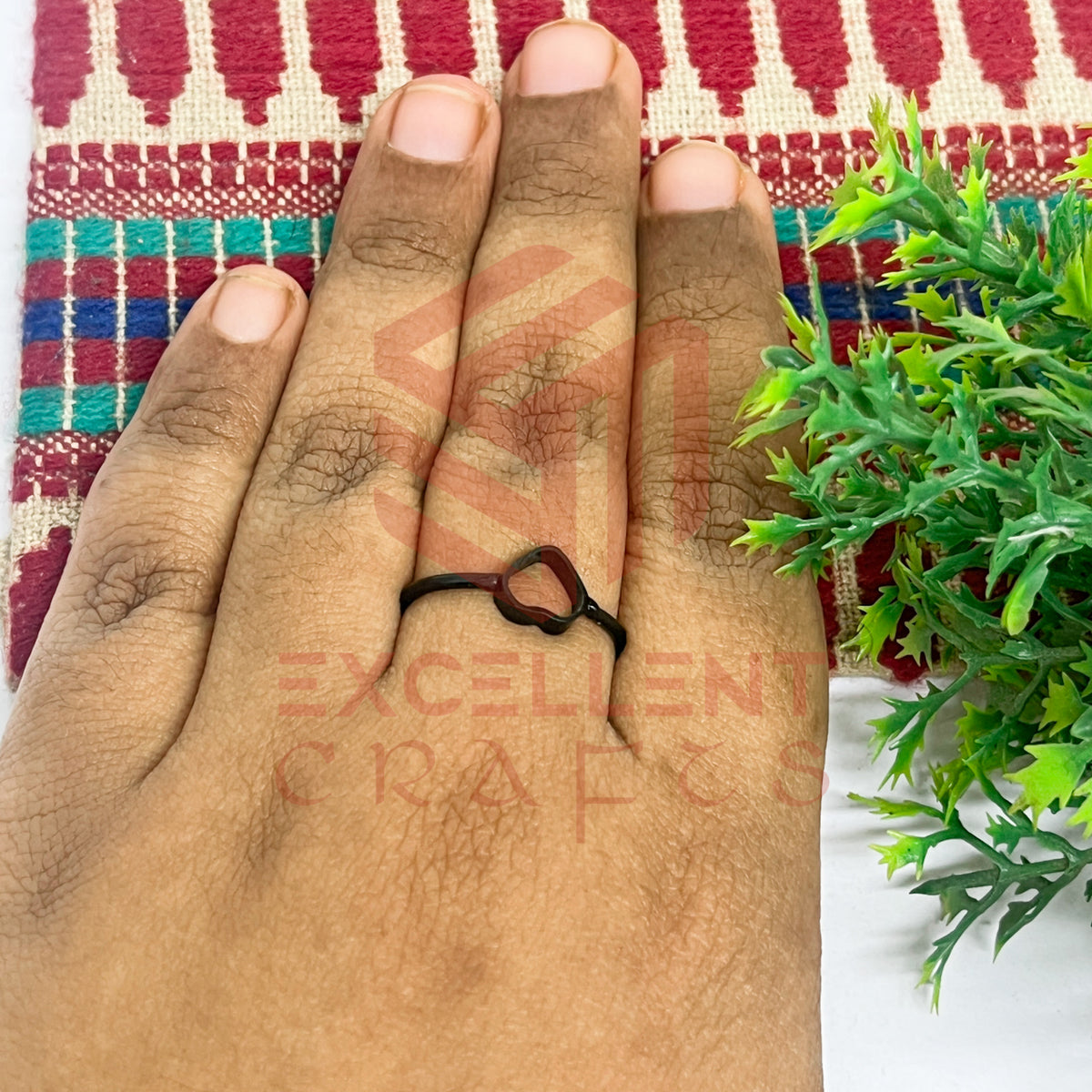 4mm Heart Brass Finger Ring