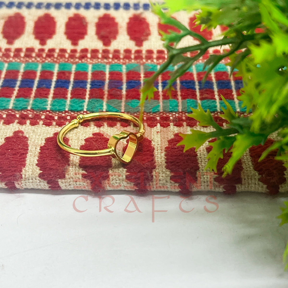 4mm Heart Brass Finger Ring