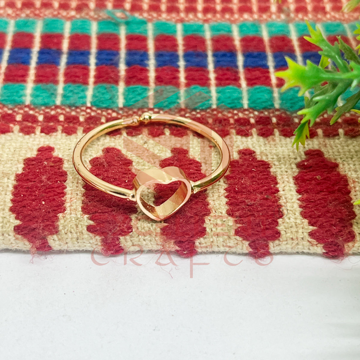 4mm Heart Brass Finger Ring