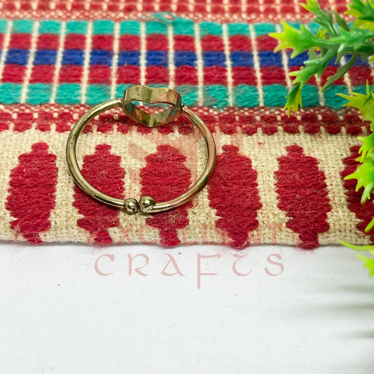 6mm Heart Brass Finger Ring