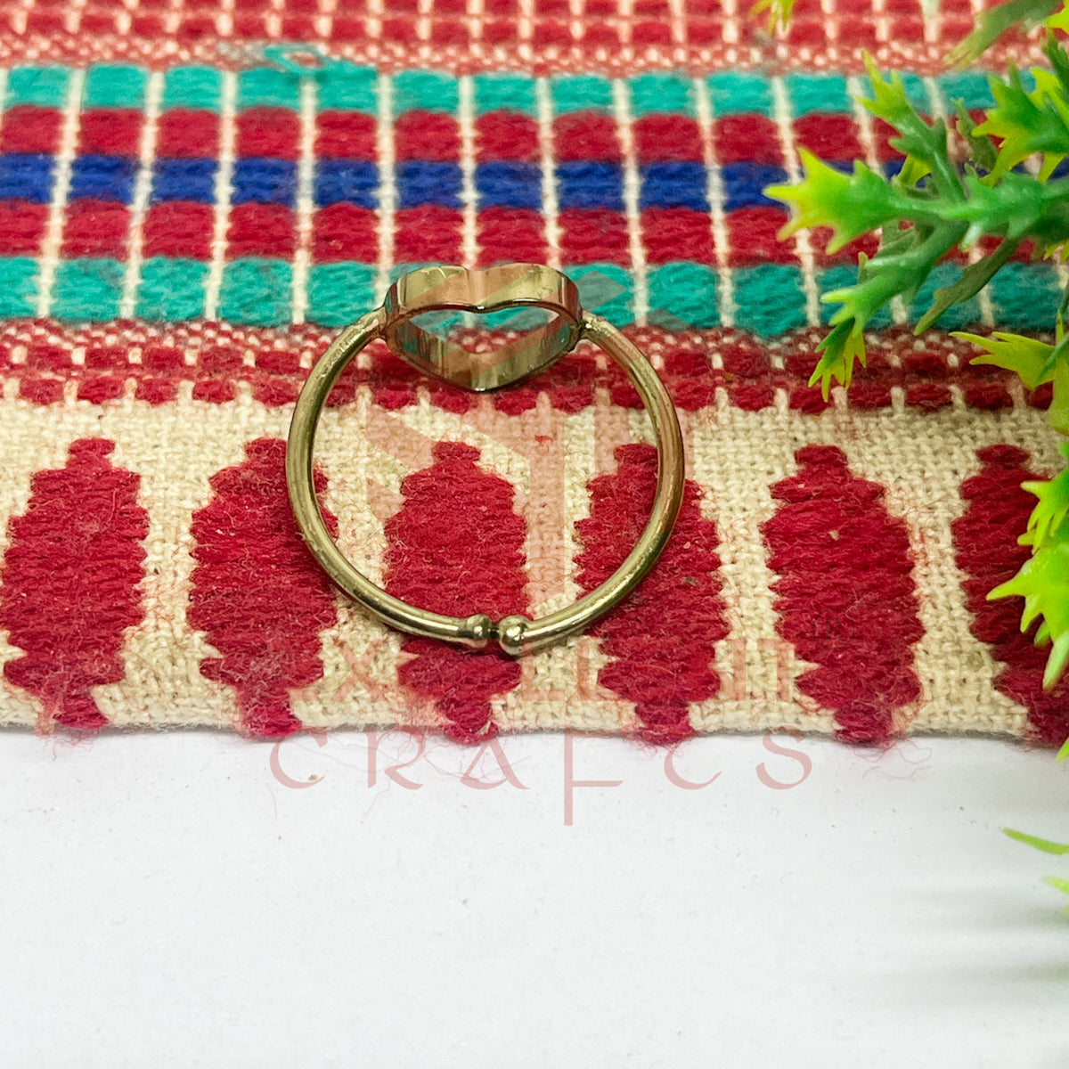 8mm Heart Brass Finger Ring