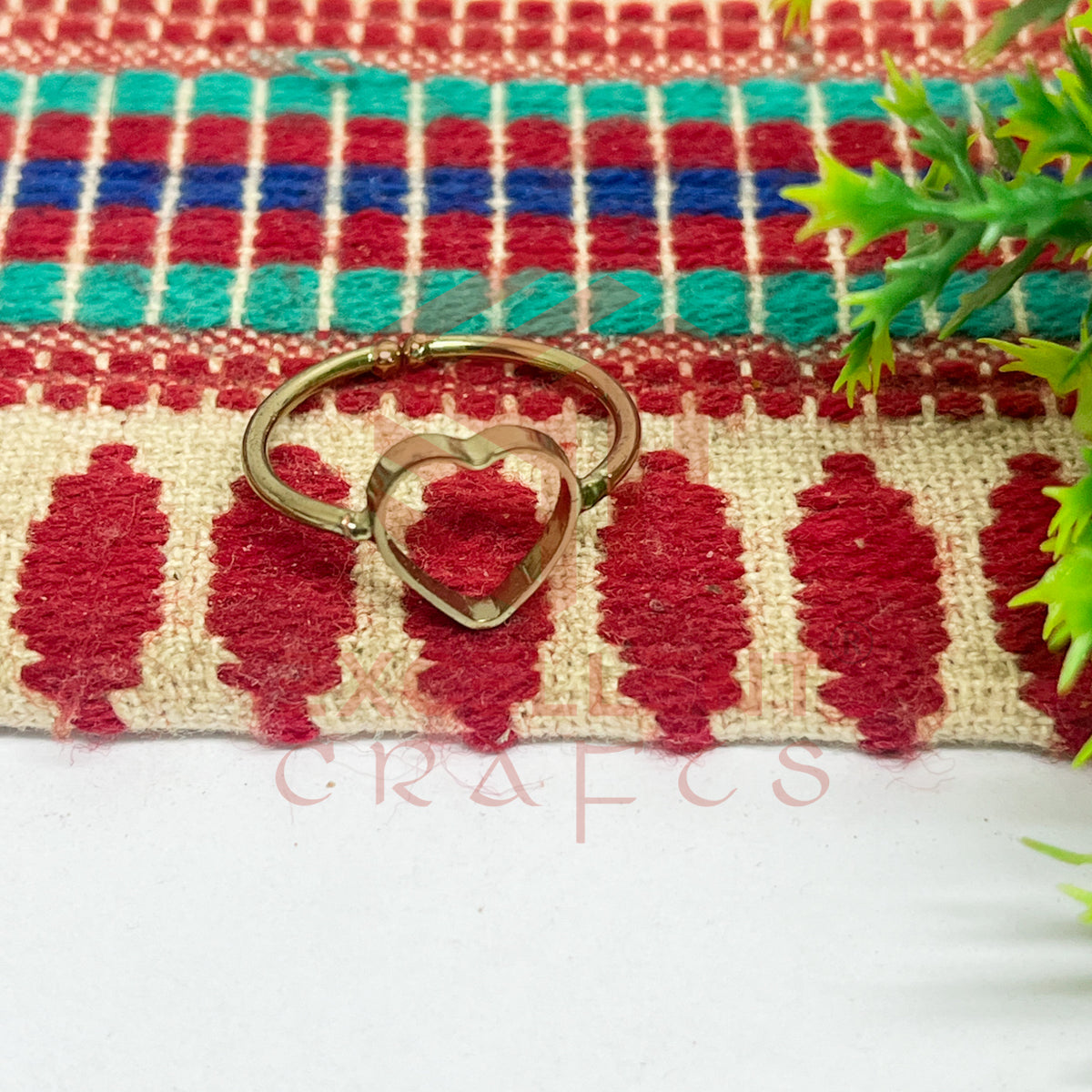 8mm Heart Brass Finger Ring