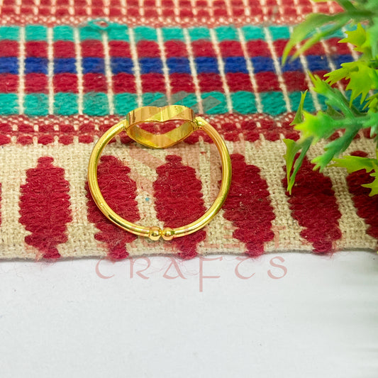 8mm Heart Brass Finger Ring