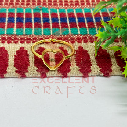 8mm Heart Brass Finger Ring