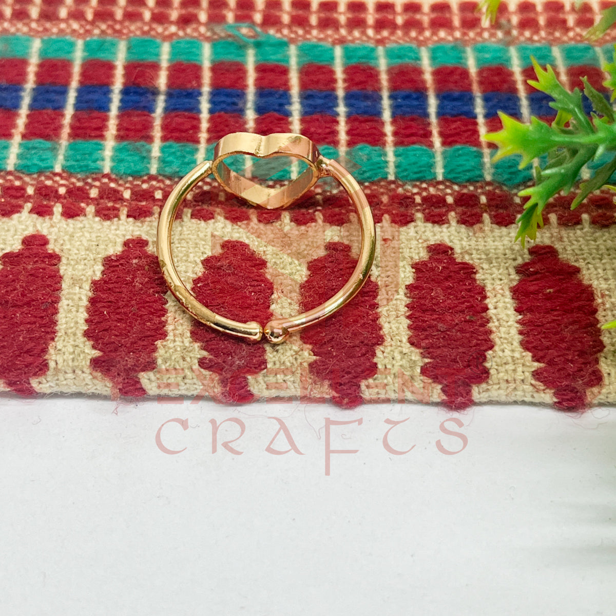 8mm Heart Brass Finger Ring